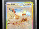 two pokemon cards are in a clear plastic holder on a black background