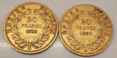 deux pièces d'or datant de la Première Guerre mondiale