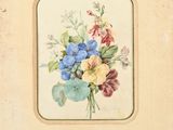 tableau représentant un bouquet de fleurs dans un cadre accroché au mur