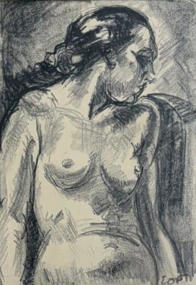 an image of a drawing of a woman with long hair