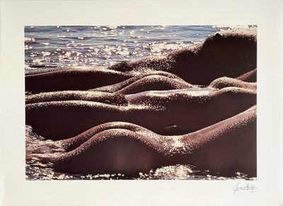 a picture of a group of nudes laying on the beach