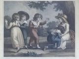 three children that are playing with each other in the park