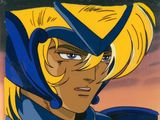 a close up of a picture of a cartoon character wearing a helmet