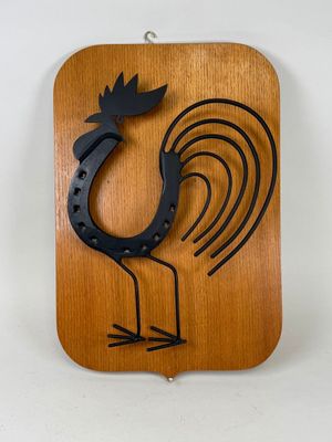 École, XXe. Sujet en fer forgé figurant un coq fabriqué à pa… - Photo 1