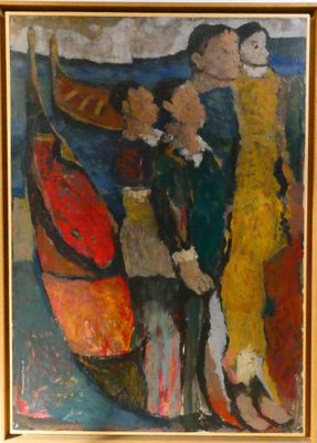 an image of a painting of a group of people in a room