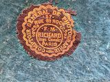 a close up of a label on a piece of cloth