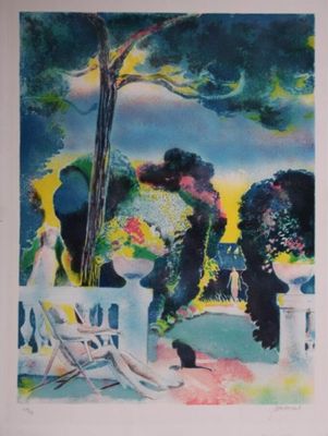 une image d'un tableau représentant un homme et une femme dans un jardin