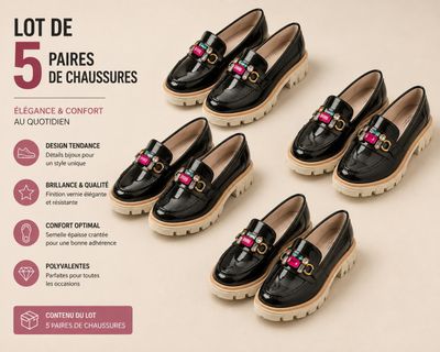 lot de 5 pairs de chaussures enfancement