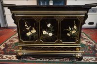 Joli bar vintage avec 2 tabourets assortis - laque de Chine … (photo 3)