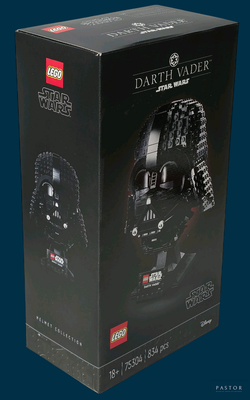 a box with a lego star wars darth vader helmet on it