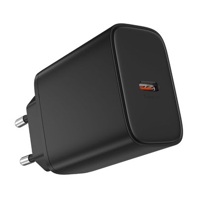 an image of a black charger on a white background
