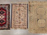 three rugs are laid out on the floor in a row