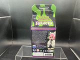a box with a figure inside of it sitting on a shelf