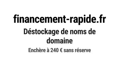 Nom de domaine financement-rapide.