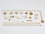 a collection of jewellery including rings, necklaces and earrings