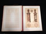 an open book with a drawing of a lighthouse and a clock