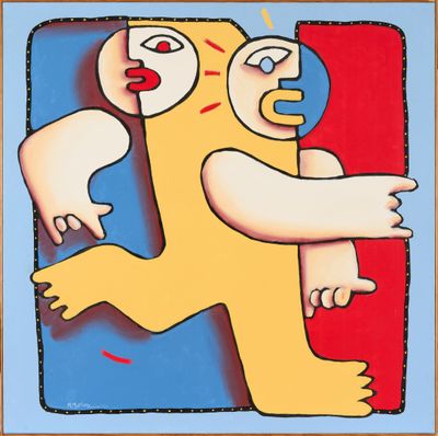 une image représentant un tableau d'une personne avec un visage et des bras