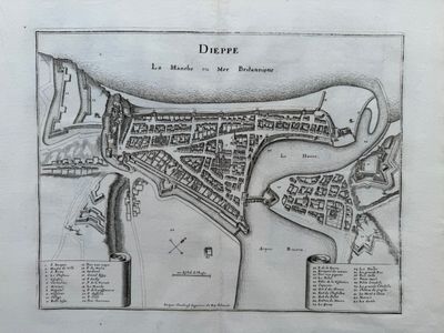 une ancienne carte de Durr, en France, indiquant l'emplacement de la ville de Durr
