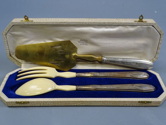 Couverts à salade en coffret, joint pelle à tarte