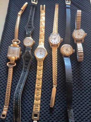 Lot de 6 montres en plaqué or, Mécanique, fonctionnelles