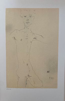 Egon Schiele - Standing Male Nude