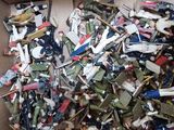 a cardboard box full of toothbrushes and toothpaste