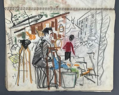 École de PARIS, circa 1920/1930 Carnet de dessins Pastel, go…