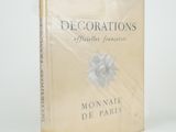 the book cover of decorations by french fashions is shown on a white surface