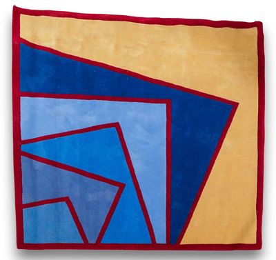 an image of a red, blue, and yellow pocket square on a white background