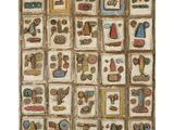 an image of a painting of various objects on a white background