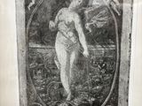 an old black and white photo of a woman in a frame