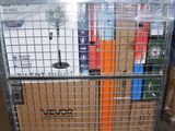 a cart with boxes on top of it in a warehouse