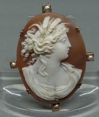 Pendentif Croix En Or 18K Avec Perle De Culture - Poinçon Tête D'aigle - Vendu Avec écrin