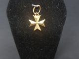 an image of a gold cross pendant with a gold chain