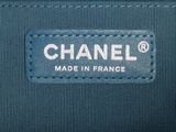 chanel navy blue quilted tote bag