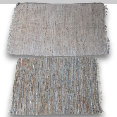 a pair of rugs with different colors and textures