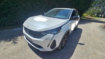 la voiture blanche est garée sur le côté de la route