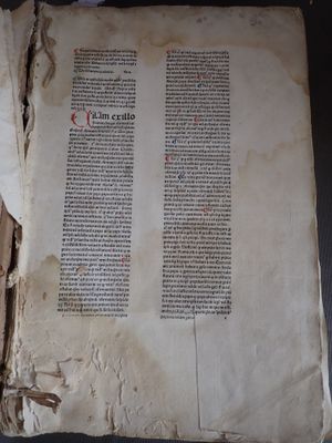 Un volume daté 1478 ( dernière page ) panneaux de reliure en…