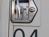 a close up of a door with a number on it