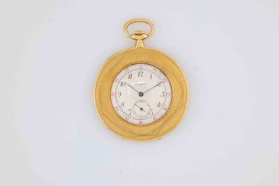 an image of a gold pocket watch with roman numerals on the dial