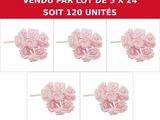 un bouquet de roses roses sur fond blanc, avec la mention « vendu par lot de 5 x 24 »