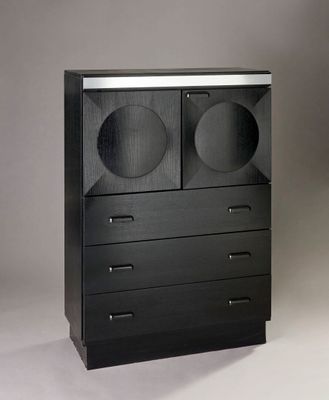 DE COENE Buffet midboard brutaliste en placage de chêne noir…