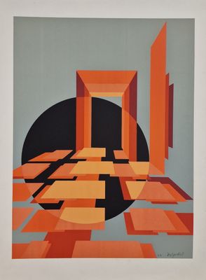 Bernard JARDEL (1932-1984) Composition cinétique LITHOGRAPHI…