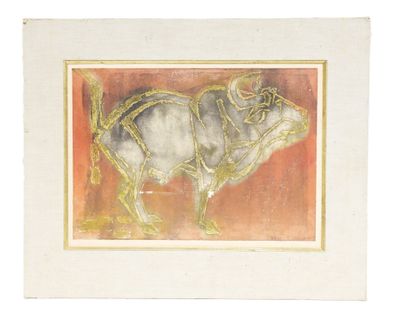 Jean CLERTÉ (1930-2024). Le Taureau, épreuve d'artiste. - Photo 1
