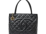 chanel black quilted leather tote bag