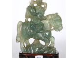 chinese carved jade figurine of a man on a horse