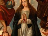 an image of a painting of the virgin surrounded by angels and angels