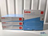 three boxes of lena products sitting on a table next to each other