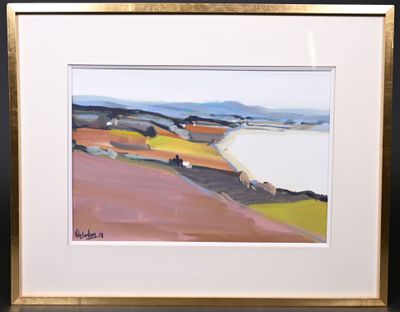 Henri de JORDAN (1944-1996). Paysage en bord de mer. Acryliq…