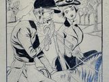 an image of a drawing of a man and woman sitting on a bench